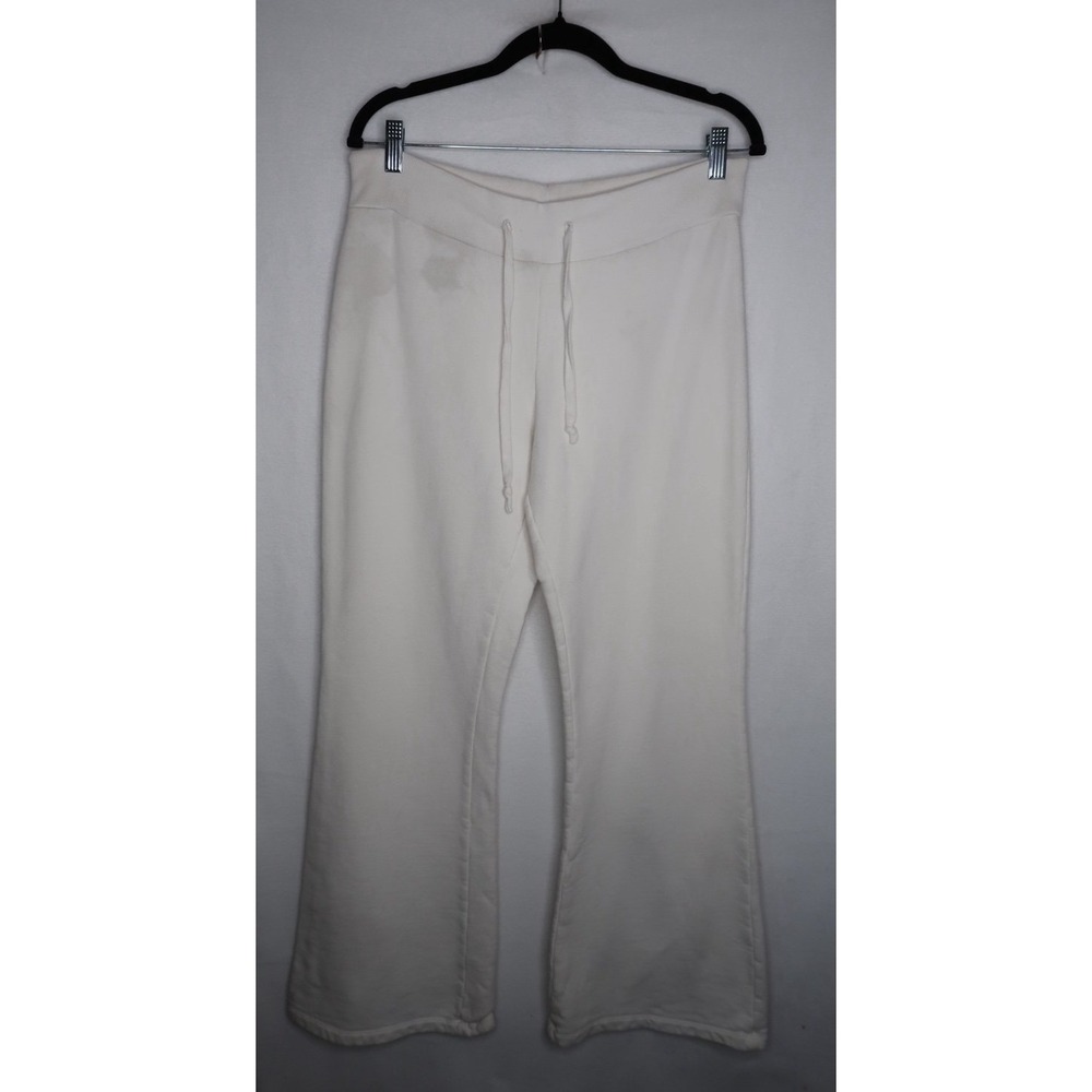 Brandy Melville Cream Wide Leg Sweatpants Womens L Drawstring Lounge Pants Y2K